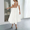 French retro bubble waist slimming look a-line large swing medium long independent station cross-border best selling women's clothing