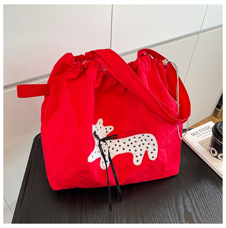 Cross-border large bag women's 2025 new popular light student class commuting shoulder bag large capacity tote bag