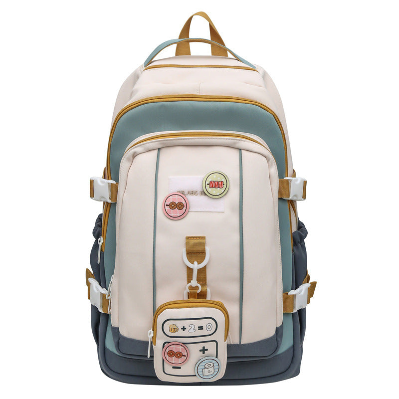 New Korean version ins large-capacity fashionable and versatile high-value schoolbag, junior high school and high school students travel backpack