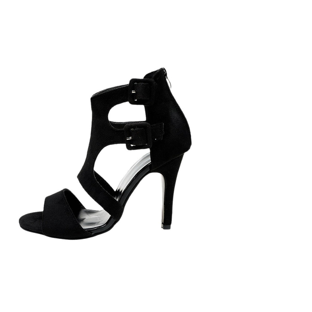 2026 new european and american style hollow-out plus size high heel sandals - summer cross-border export stiletto peep-toe padded heel sandals for women