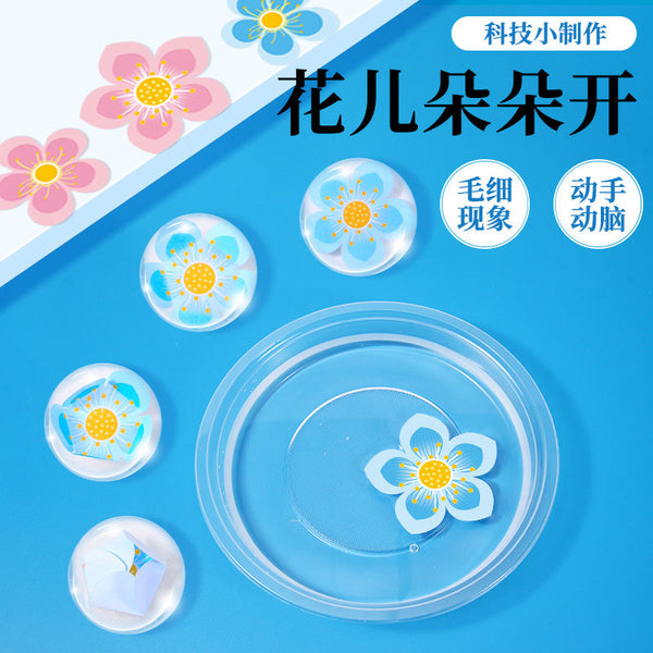 Science experiment students children handmade DIY flowers bloom primary school students teaching aids material package technology small production
