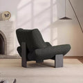 Retro single sofa chair, wabi-sabi style solid wood casual chair, hotel living room club reception chair, designer negotiation chair