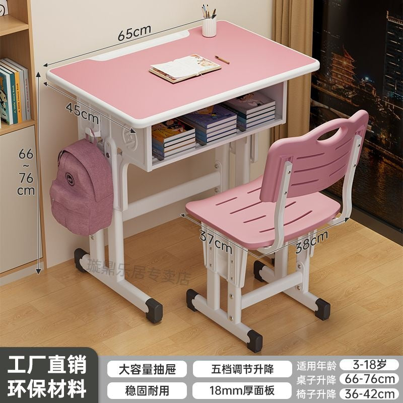 Computer desk home study desk adjustable height for elementary school students school desk and chair set dedicated writing desk for homework
