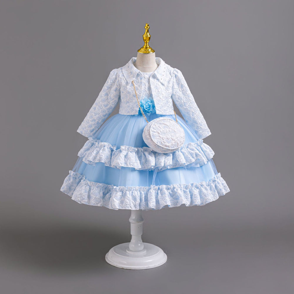 New three-piece skirt kids dress tutu princess skirt girl piano performance dress baby dress