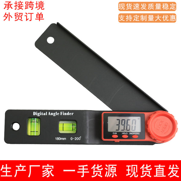 0-200 degree angle ruler High precision with bubble angle measuring instrument Multifunctional electronic protractor