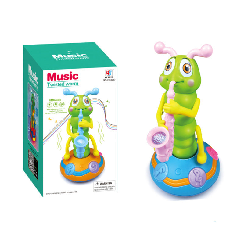 Cross-border export  electric lighting music saxophone twisting bug, enlightenment early education educational toy wholesale