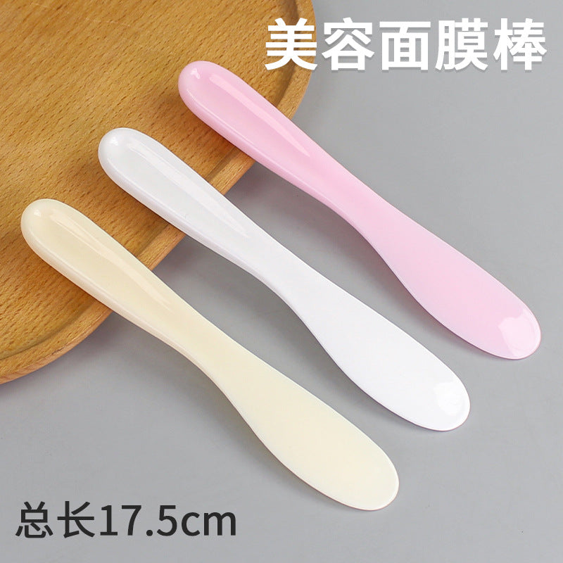 Medium-sized facial mask spatula, plastic beauty mixing stick, applicator, scraper, body mask stick, packaged, 17.5cm long