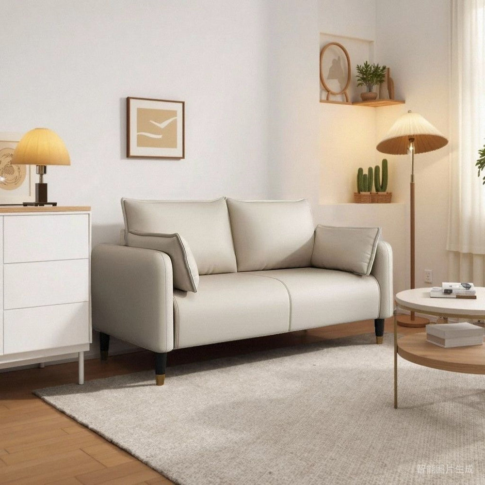 Sofa small apartment cat scratching leather rental house casual modern apartment bedroom double three-person sofa clothing store