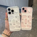 Suitable for apple 17promax mobile phone case, simple lines, cute cat, english iphone18 mobile phone protective case