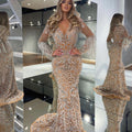 2025 spring new arrivals: european & american style women's evening gown - mermaid tail, gold-drizzled tassels, elegant & sexy long dress