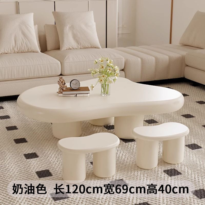 Scandinavianpopular cloud coffee table for home living room casual modern small apartment shaped table cream wabi-sabi style coffee table