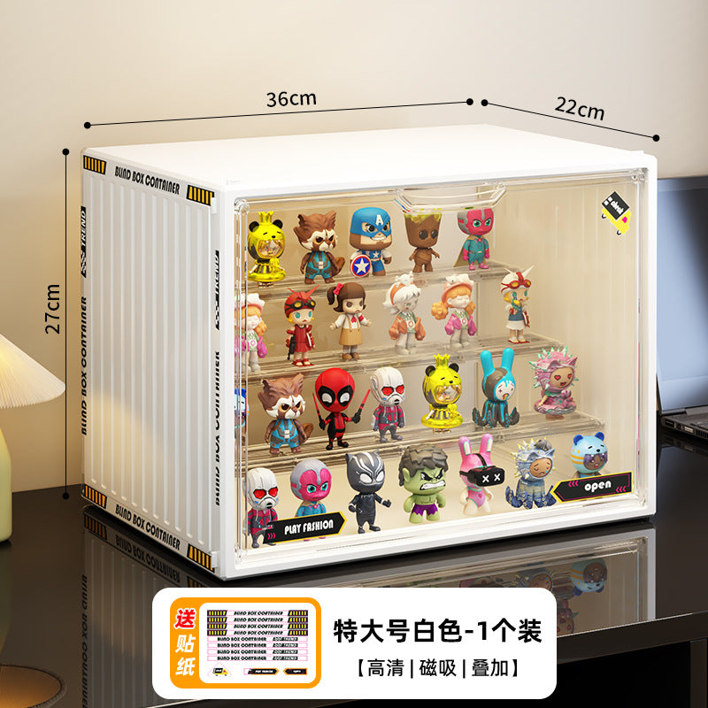 Blind box storage display stand transparent dust-proof figure storage box doll labubu POP MART model display cabinet