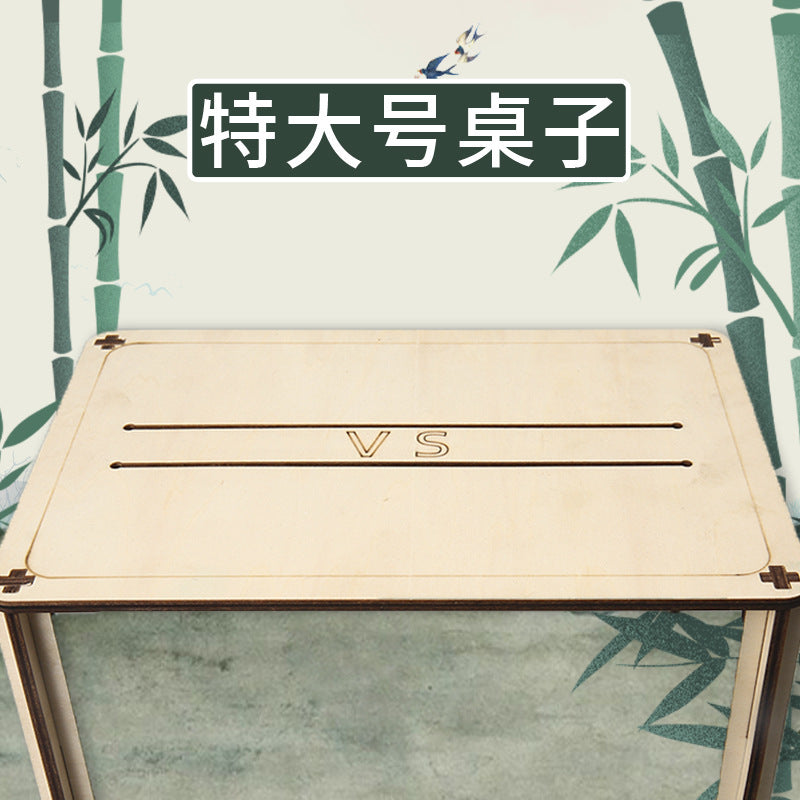 Primary school students handmade bamboo double interactive wooden desktop battle toys sixth grade teaching materials wholesale