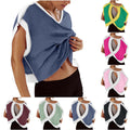 new arrival: women's casual fashion hollow-out solid color v-neck short sleeve yoga t-shirt top