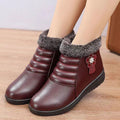 Winter slip-on fleece-lined cotton shoes heattech ladieswear shoes non-slipthickened cotton shoes for middle-aged and elderly people flatsnon-slip granny shoes