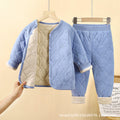 Kids school uniform handy gadgetfall and winternew arrival three-layer quilted cotton boys' cotton coat fleece-linedthickened inner layer girl's cotton jacket type a
