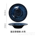 Japanese retro kiln-change high-value western food soup plate business hotel restaurant high-grade creative straw hat plate deep plate