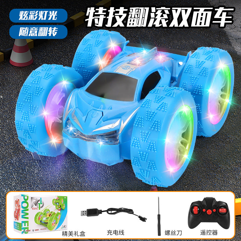 spider double-sided stunt drift car four-wheel drive off-road climbing light stunt rotate remote control car kids toy