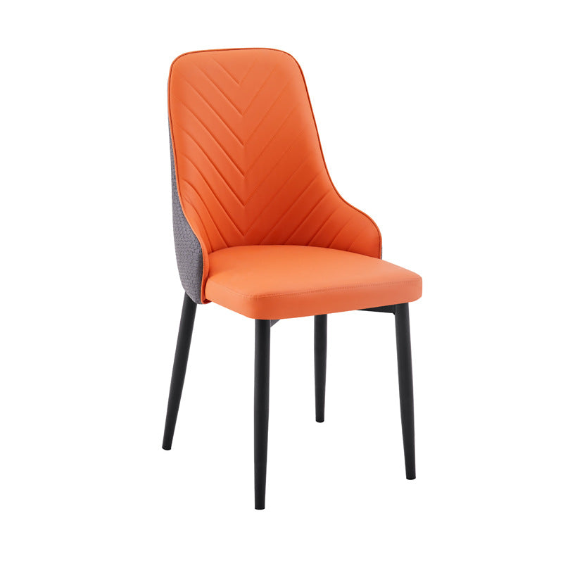 Restaurant & hotel leather upholstered chairs - nordic dining chairs - modern minimalist casual backrest stools - large v-shaped chairs