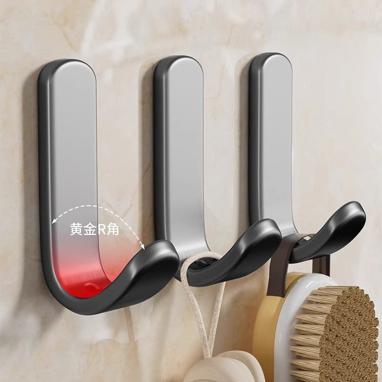 Solid hook, no need to drill holes, strong adhesive, load-bearing, traceless kitchen door, bathroom clothes hanger, sticky hook wardrobe