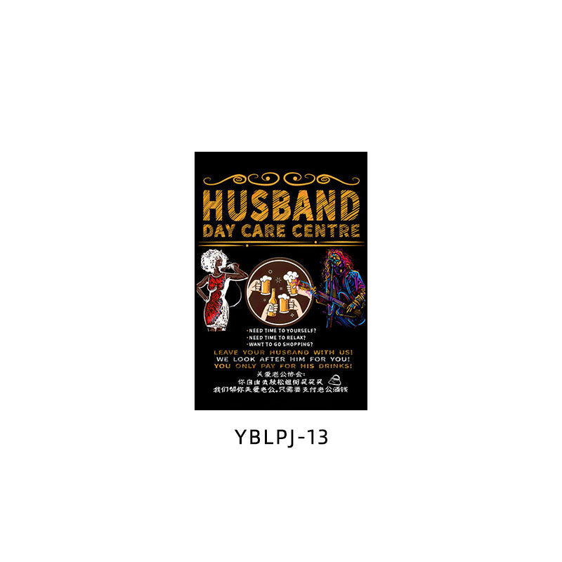 Beer painting industrial style bar decoration painting music dining bar KTV box izakaya pub barbecue shop mural