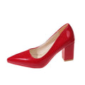 Exportnew arrivalplus size pointed toe square heel high heels 2026 summer shallow mouth fashion patent leather thick heel professional women's flats