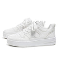 Men's spring new leather skate shoes - breathable, athletic, casual sneakers for teens - trendy, versatile, chunky sole white sneakers
