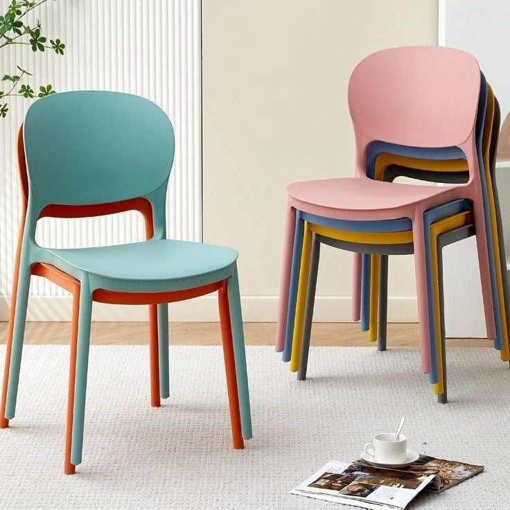Plastic chair thickened backrest dining chair dining table for homeaccessible luxuryclassy sense negotiation stool stackable catering commercial