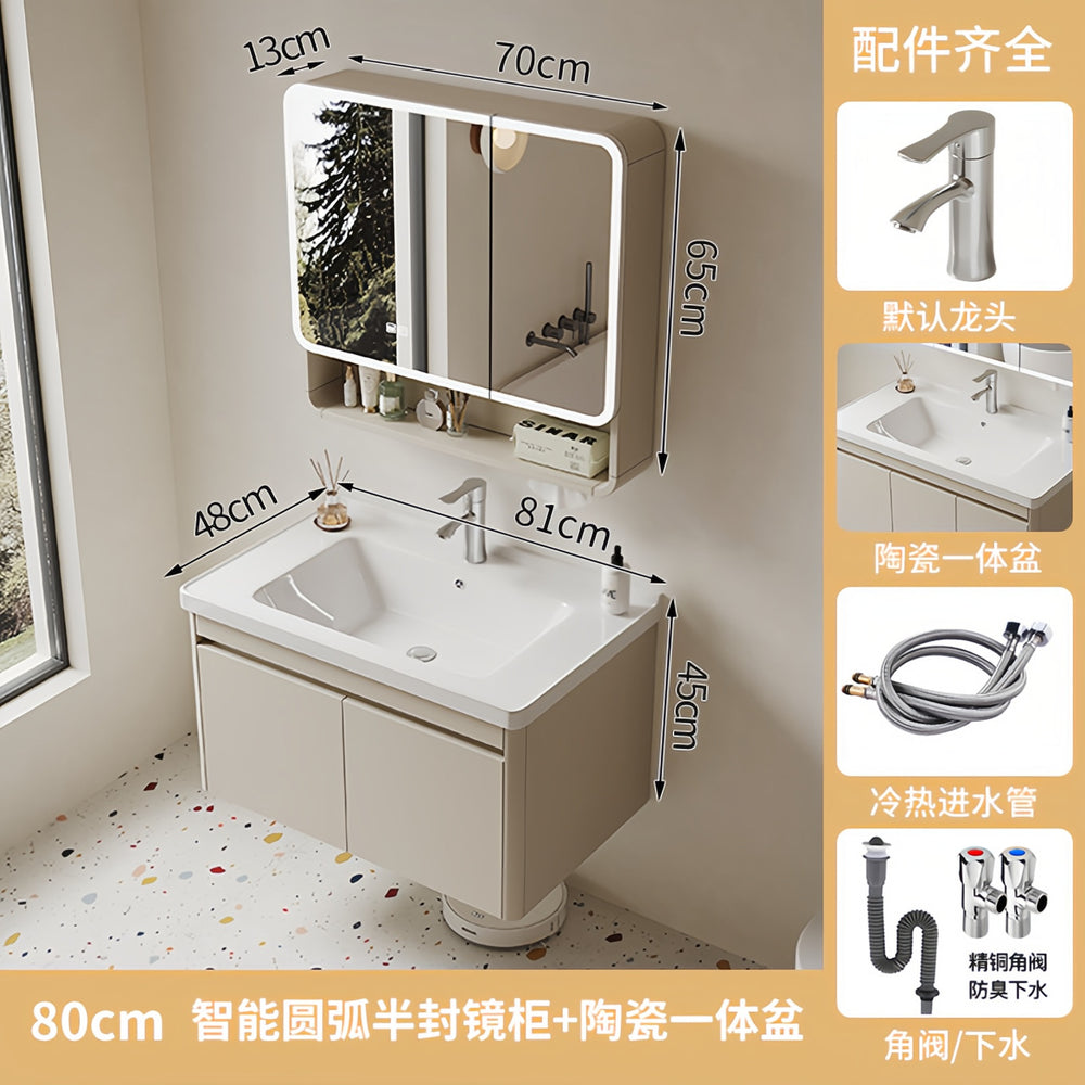 Thickened honeycomb aluminum bathroom cabinet ceramic all-in-one basin bathroom bathroom cabinet wash basin wash basin wash basin combination