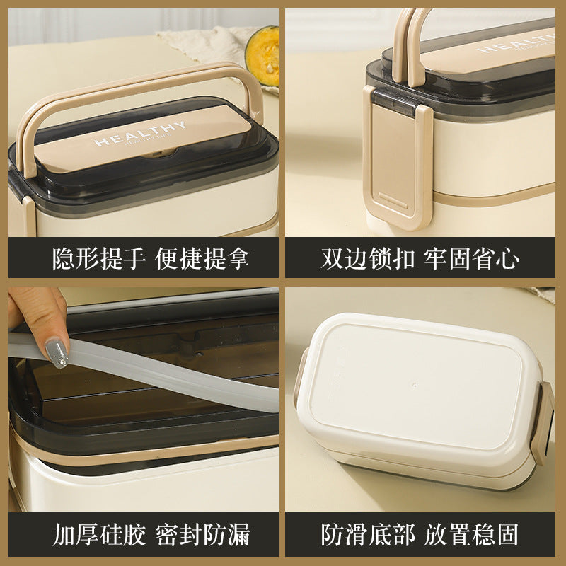 304 stainless steel bento box office worker large-capacity portable lunch box food grade student double-layer thermal insulation lunch box