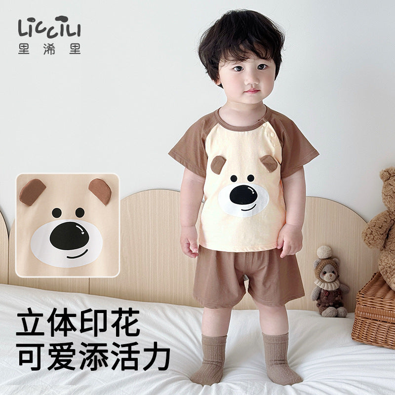 Kids' summer outfit set - short sleeve two-piece set for girls - lightweight and cute summer clothes