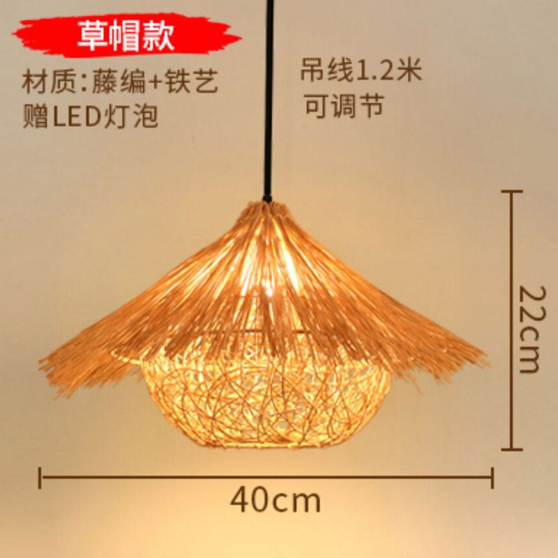 Japanese chandelier restaurant light tatami light new Chinese bamboo lamp zen light tea room light Chinese style bamboo art lighting