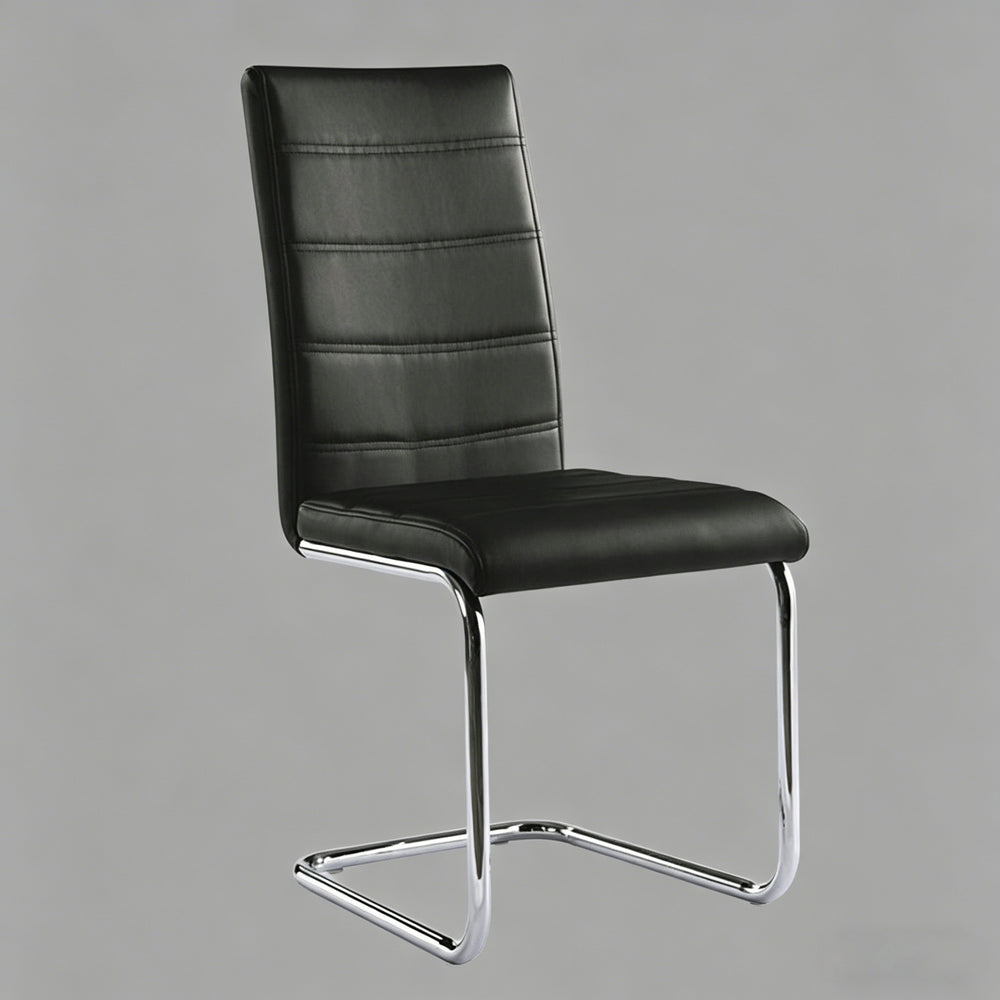 Modern dining chair pu faux leather high back upholstered