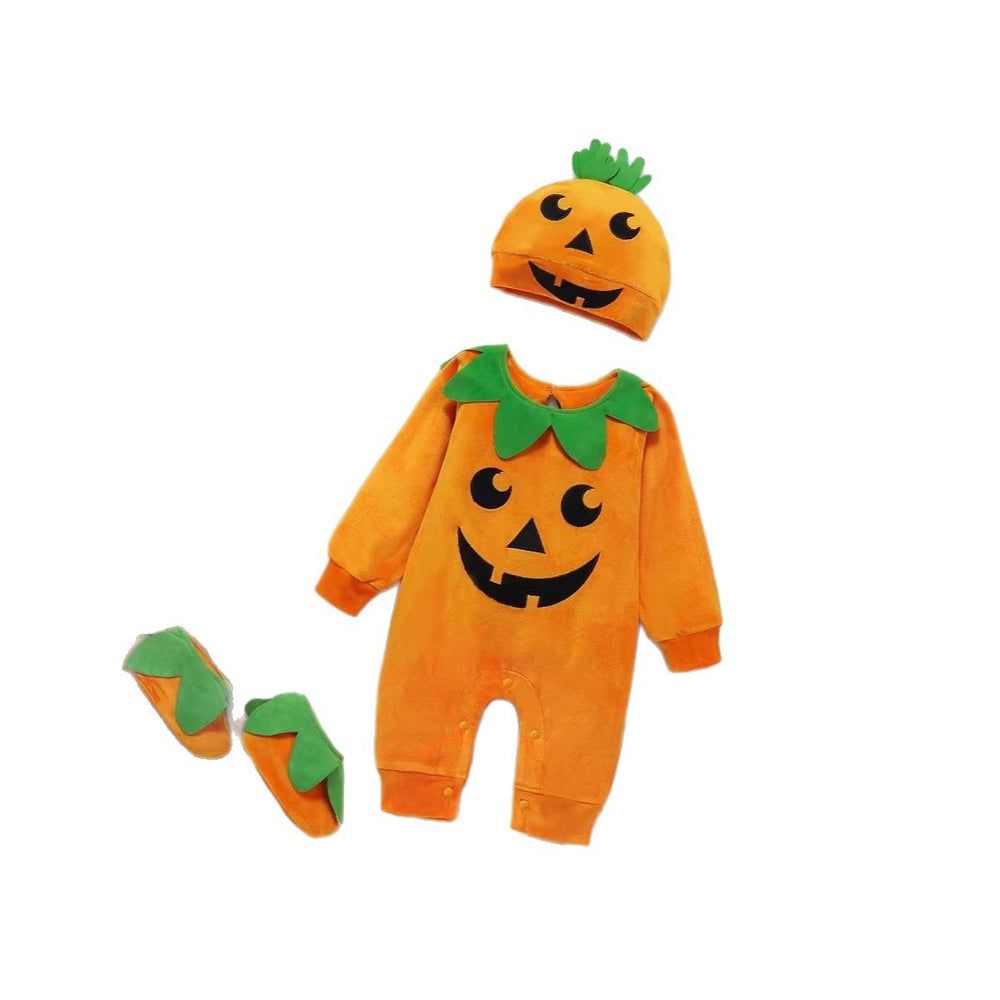 Baby halloween costume long sleeve romper hat and shoes set