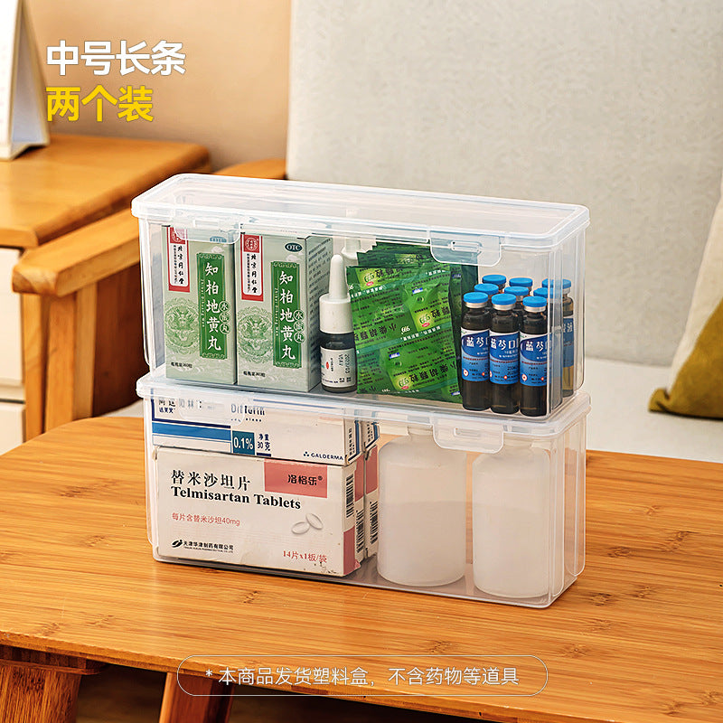Flip small medicine box Portable with lid Stackable rectangular storage box Transparent storage drug packaging box with lid
