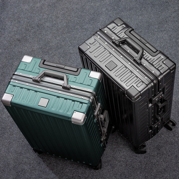 Yongsheng high-end password suitcase 24-inch retro wind trolley case universal wheel aluminum frame reinforced large-capacity suitcase