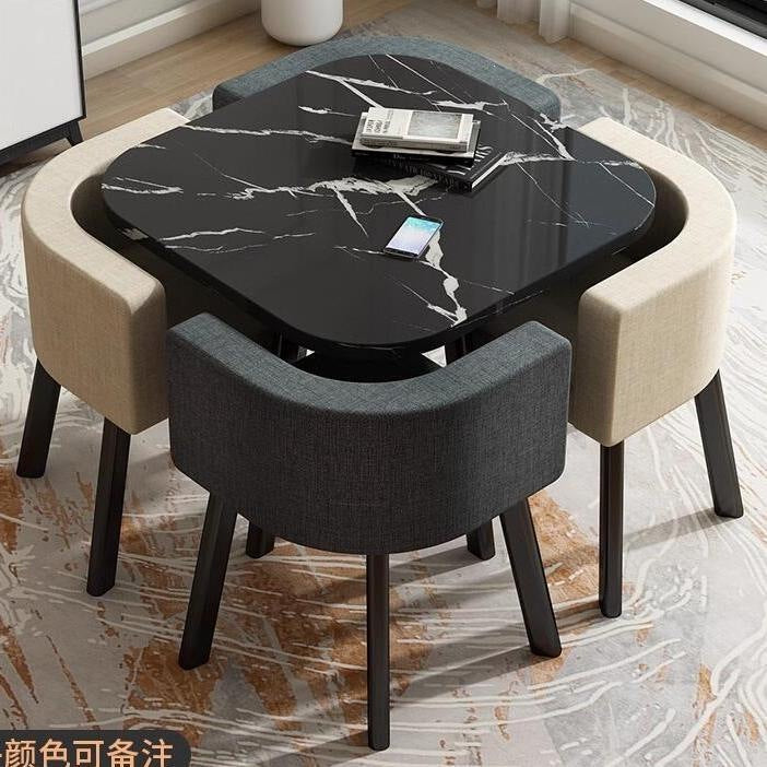 Scandinaviancasual negotiation table and chair combination commercial reception room imitation rock slab reception negotiation table in stock quick delivery dining table and chairs