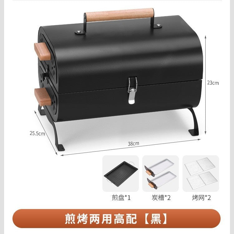 Thickened barbecue stove outdoor cooking equipment charcoal foldablefor home charcoal grill smokeless heating stove stainless steel barbecue stove
