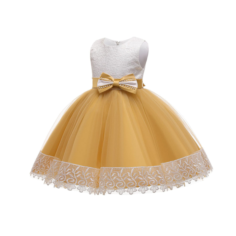 kids dress color matching style fluffy wedding dress princess dress girldress baby first birthday