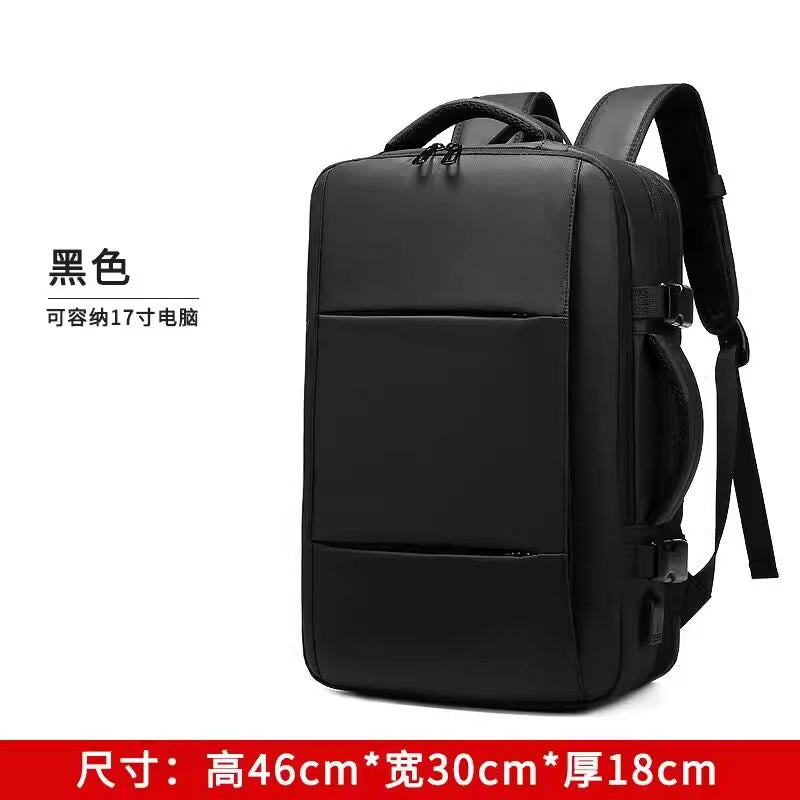 Off-route business large-capacity backpack men's travel bag expandable computer backpack can be customized logo Oxford cloth bag