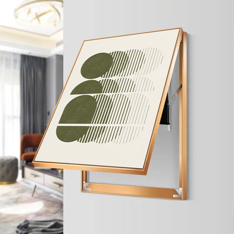 Nordic abstract line meter box decorative painting vertical plate can be pushed and pulled to block the distribution box hanging painting green small fresh