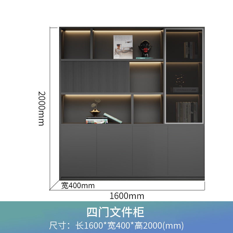 Boss office background cabinet bookcase file cabinet wooden information cabinet storage cabinet wall floor cabinet office furniture