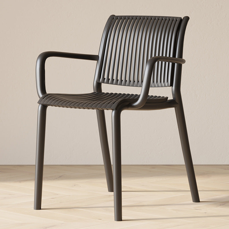 New arrival: thickened modern minimalist nordic dining chair - plastic chair, balcony outdoor vertical stripe leisure chair, stackable waiting chair