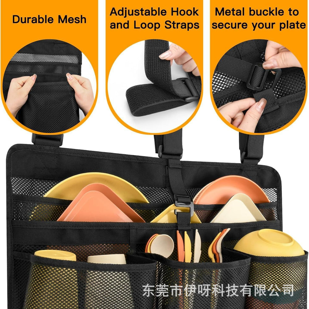 Camping dish drying bag foldable dish drainer rack portable mesh utensil organizer bag handheld mesh bag