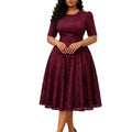D637 european and american style women's clothing  summer new fashionable socialite lace patchwork high-waisted plus size faux two-piece dress