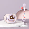 Silicone pacifier for newborns - soothing comfort, sleep aid, realistic nipple design, anti-drop chain, customizable
