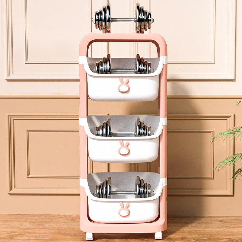 Toy storage rack - home cartoon snack cart - kids' bedroom & living room mobile multi-tier organizer