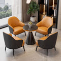 Luxury reception & negotiation table and chair set - ideal for sales centers, lounges, small round tables, leather sofa chairs, showrooms, and 4s stores