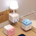 Desk lamp cube socket panel - multifunctional home power strip with usb charging, cute ambient night light