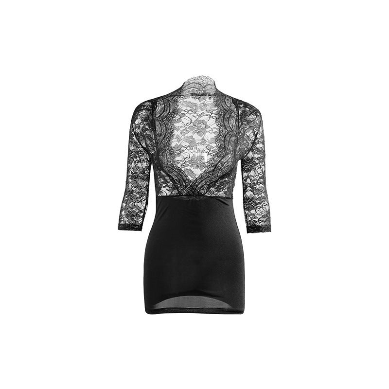 Sexy lingerie, tight-fitting hip skirt, sexy secretary uniform, seductive deep v, exposed breasts, lace see-through pure desire sexy clothing